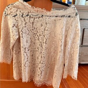 Joie Lace Off-Shoulder Blouse - Cream